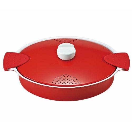Bestco ND-8179 Italiano Pasta Pot, Red, 3.0L, Drainer, Induction Compatible