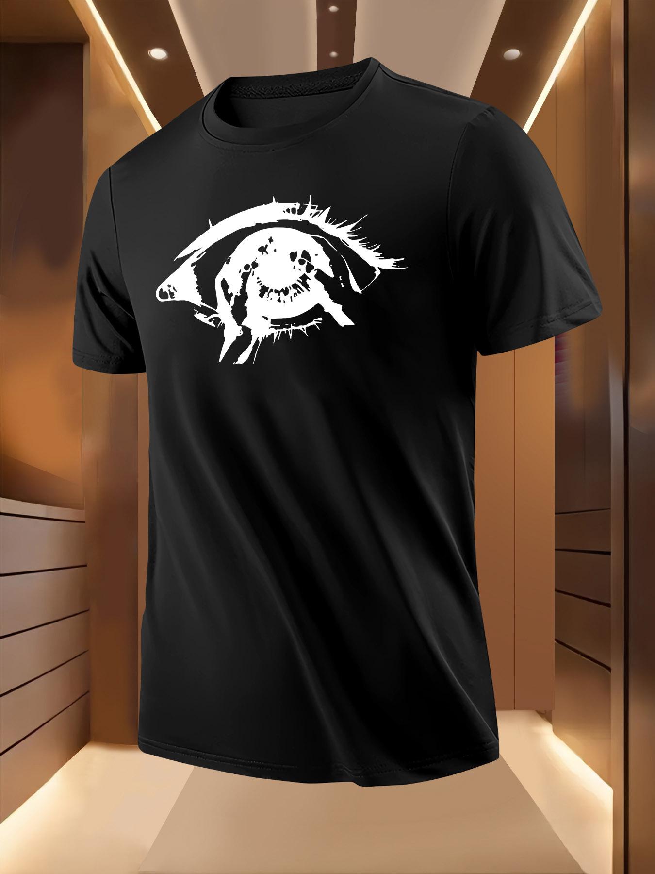 Black White Fish Silhouette Eye Graphic Tshirt - Breathab... L