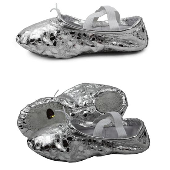 Женские и женские балетные танцевальные туфли из искусственной кожи с блестками — фото 8