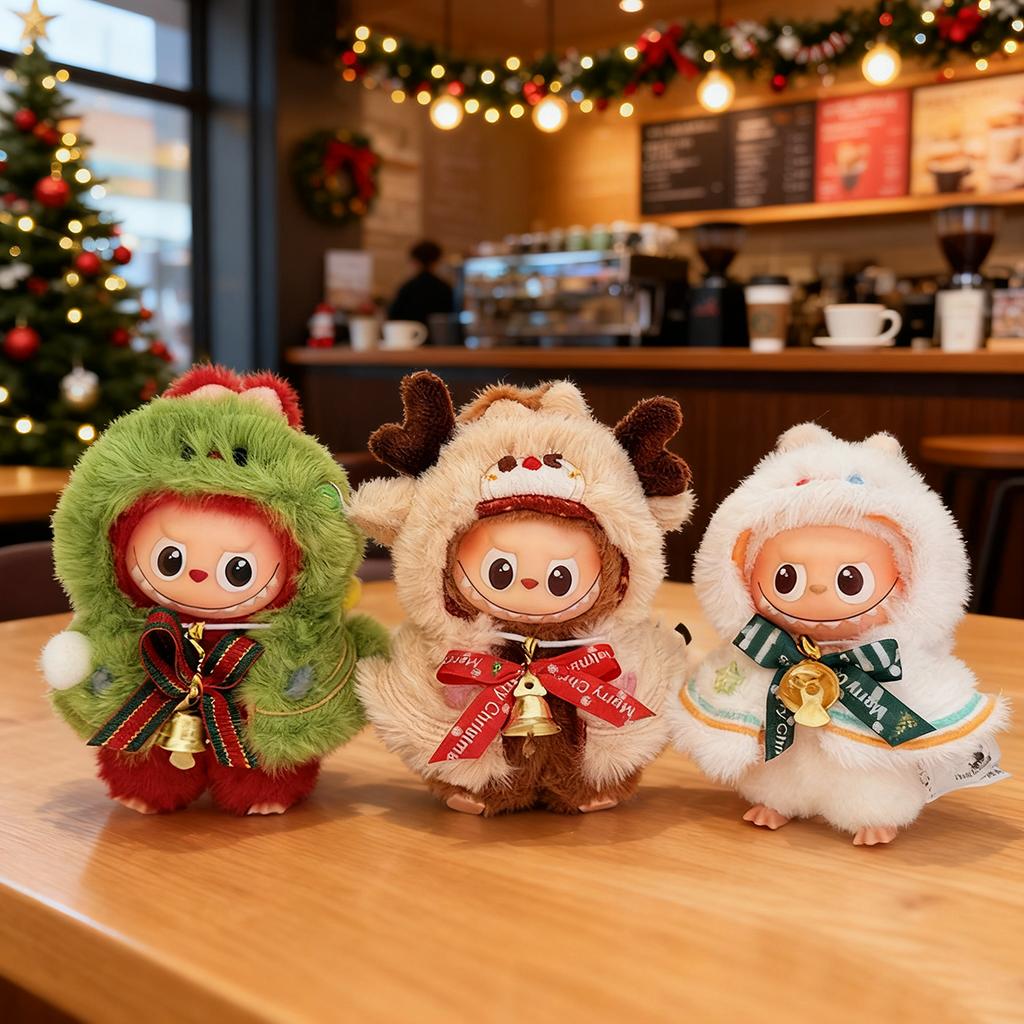 [No Doll] For Labubu 4.0 Pin For Love Series Clothes Christmas Elf Reindeer Cloak For Twinkle Twinkle Doll'S Outfit Accessories