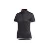 Polo Shirt With Button Short Sleeve Women Tops Black FJ3845