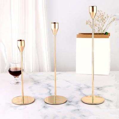 Metal Candle Holder Desktop Candlestick for Tall Taper Candles Modern Home Decor Candle Holder Table Centerpiece for Dining Parties