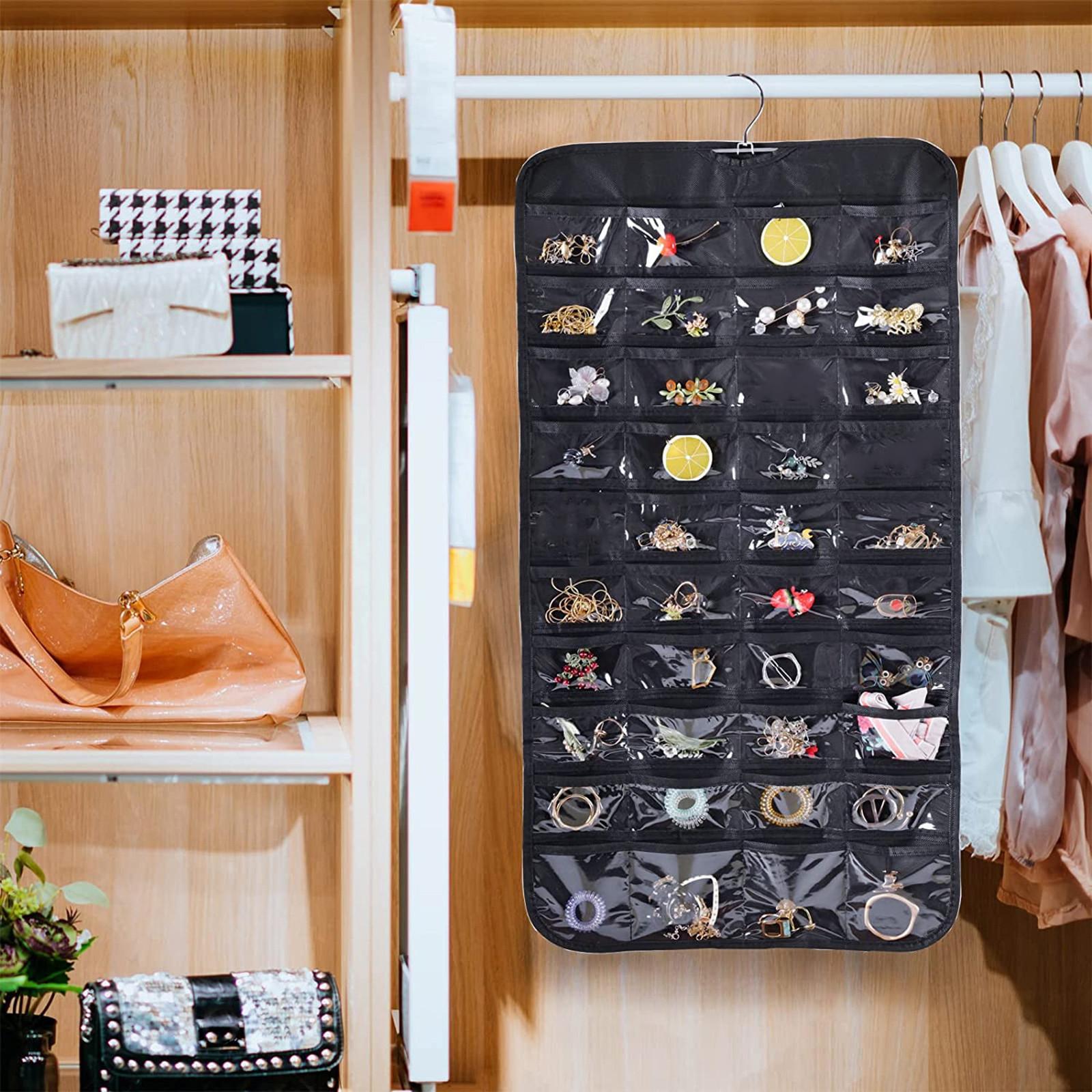 

Подвесная сумка для хранения и сортировки ювелирных изделий и разных предметов Сумка для хранения мелких предметов One Size чёрный