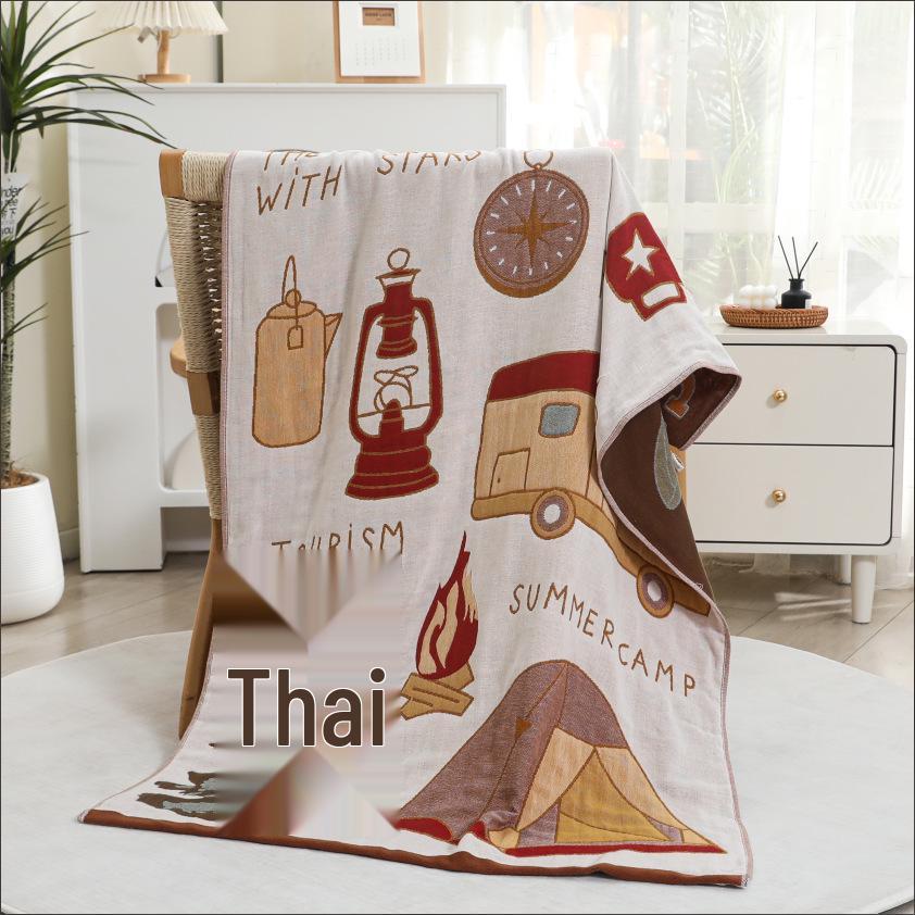 New Soft Ethnic Style Sun God Cotton Bath Towel - Skin-friendly & Absorbent