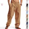 Men's Breathable Cotton Linen Loose Casual Sports Long Pants - Spring/Summer 2026 Collection
