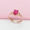 Purple Gold Red Stone Adjustable Women'S Square Color Gold Exquisite Fashion Rose Gold-Plated Ring