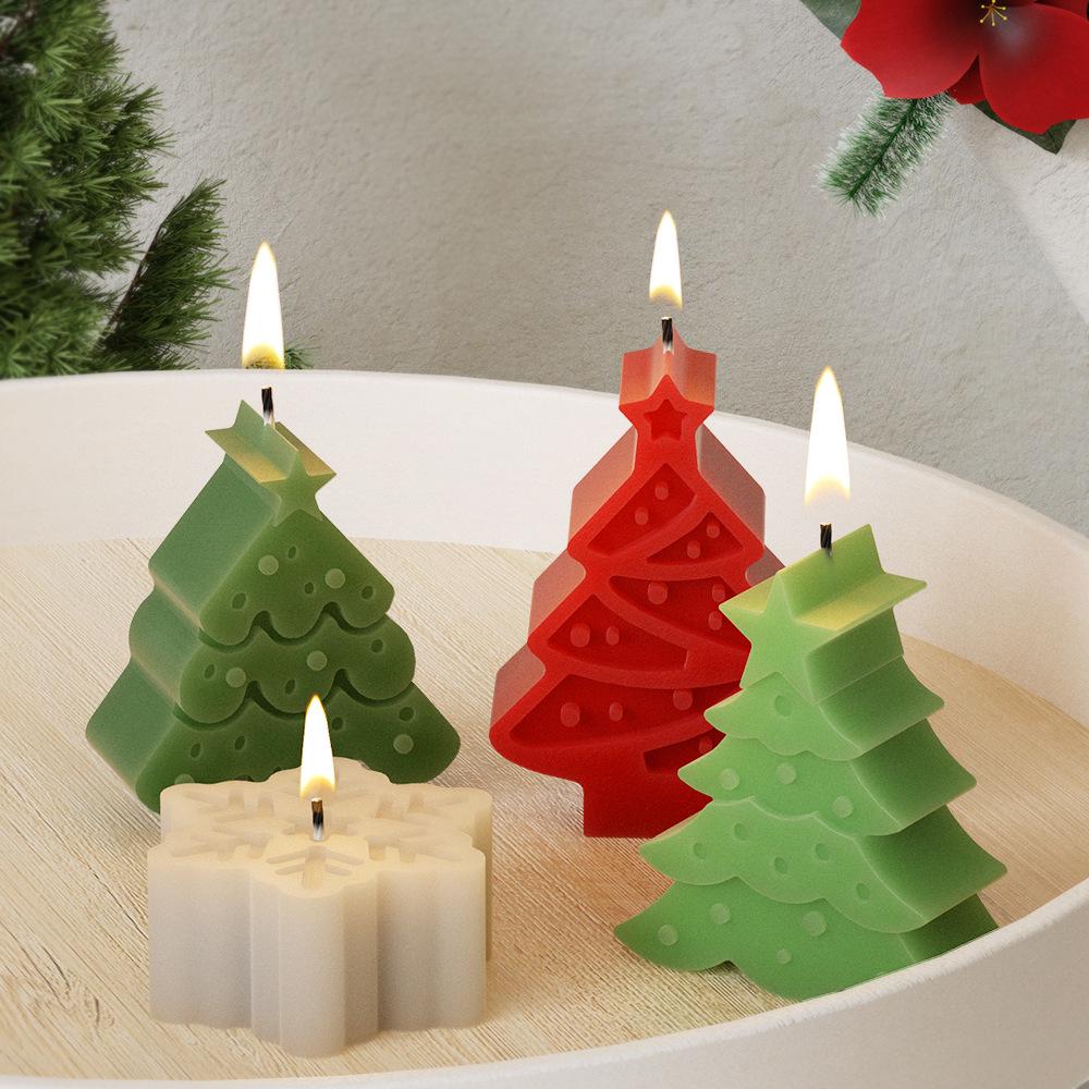Epoxy Resin Christmas Ornaments: Snowflake, Snowman, Reindeer Mold Set for Plaster and Wax Candles