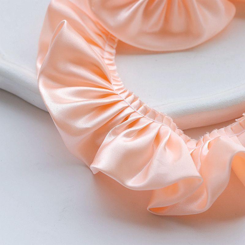 

8-color Reflective Fabric Brocade Ribbon Crimped Ruffle Lace DIY Children s Clothing Doll Dress Skirt Cartoon Pet Accessories 1 yard помаранчевий