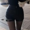 Sexy Black Pu Leather Shorts Women Summer Tight Gothic High Waist Shorts Street Fashion Y2K Girls Outfit
