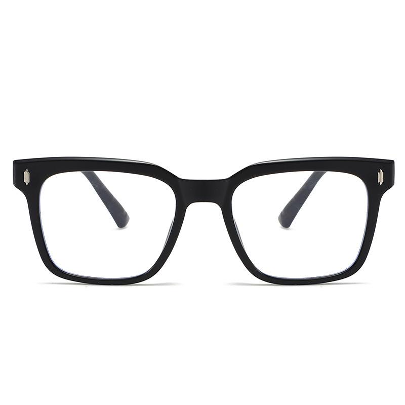 Men's Classic Thick TR Square Glasses Frame with Anti-Blue Light and Prescription Lenses Compatibility