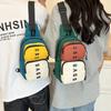 Spring Trendy New Ins Contrasting Color Breast Bag Women's Bag Fashion Sports Messenger Bag Personalized Tooling Mobile Phone Fanny Pack