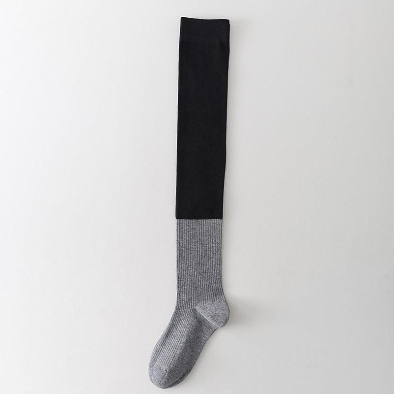 Thigh High Socks Stockings Women Color Matching Cotton Knitted Knee High Socks School Girls Long Socks Thigh High Stockings