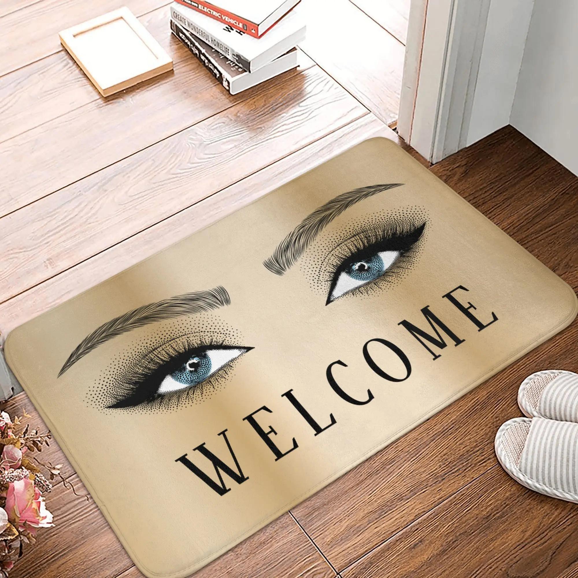 

Beauty Makeup Theme Rug Mat Non Slip Absorbent Entrance Mat Home Decor All Day Welcome Design Durable Indoor Bathroom Floor Mat 30x50cm