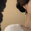 New Chinese Style National Style Auspicious Cloud Long Fringed Earrings Fashion High Sense Light Luxury Temperament Elegant Earrings Antique Earrings
