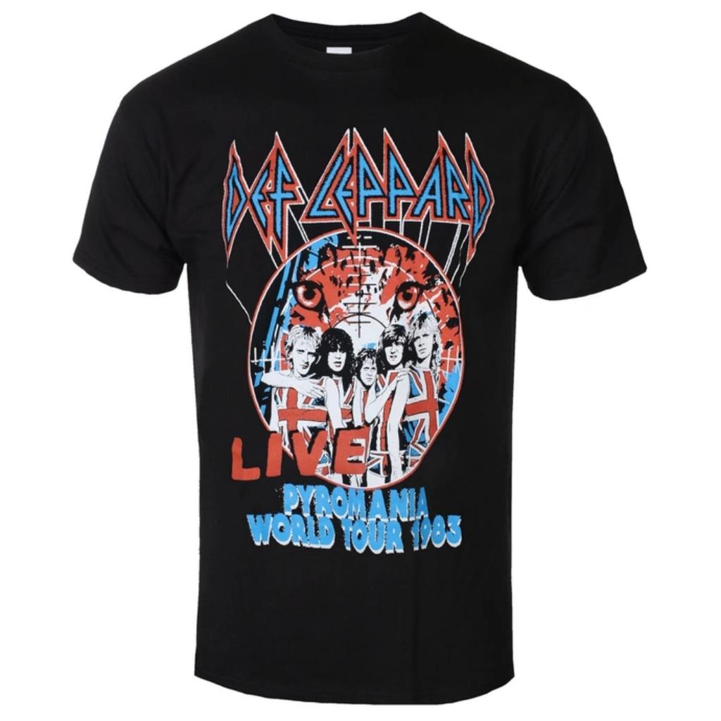 Def Leppard Lightning Leopard Pattern Printed Classic Rock Band Tshirt In Street Hiphop Style Suitable For Both Unisex And Unisex