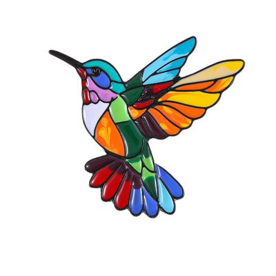 Enameled Colorful Hummingbird Brooches Animal Bird Pin Women Coat Suit Corsage Clothing Accessories