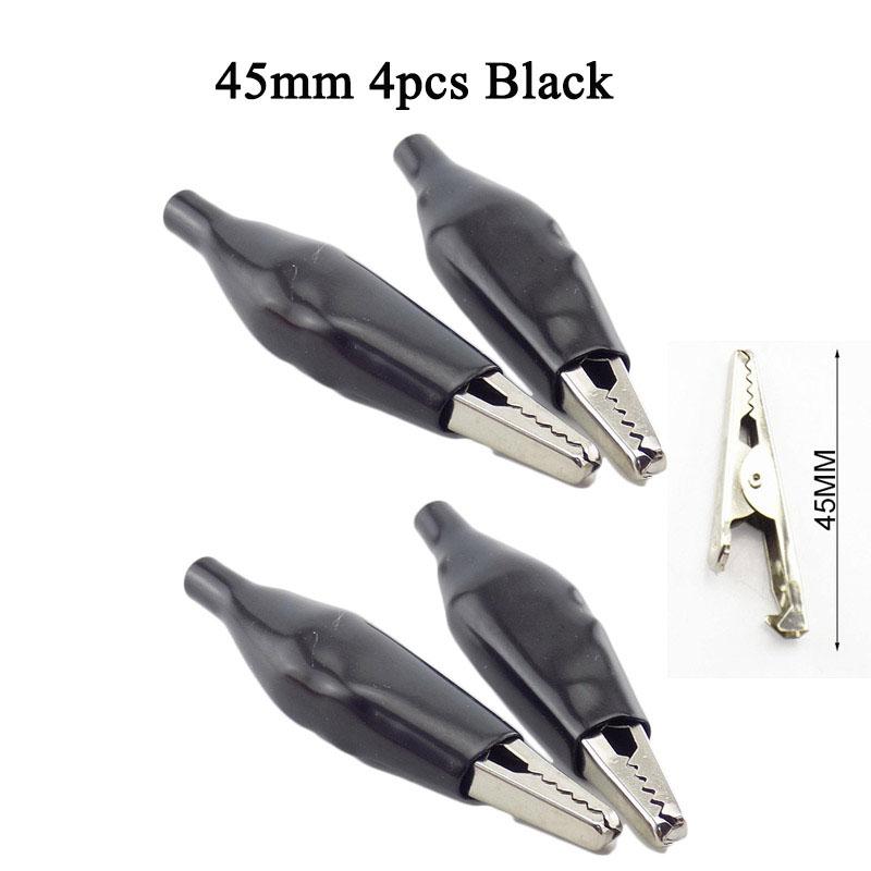 4pcs Metal Metal Alligator Clip Crocodile Electrical Clamp Testing Probe with Plastic Boot Car Auto Battery