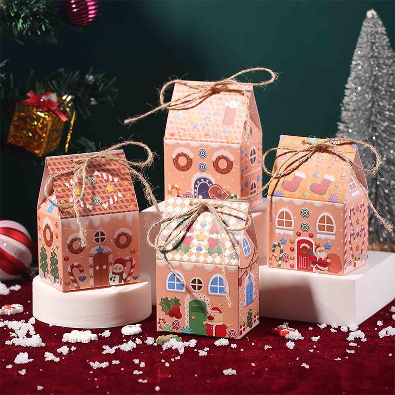 

European Christmas Gingerbread House Candy Gift Box 24 pcs/set (4 designs, 6 each)