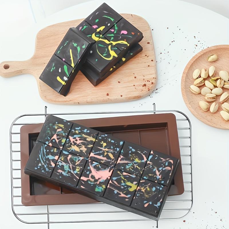 3PCS Chocolate Silicone Mold, Rectangular Baking Tool, Grid Pattern Mold, Silicone Baking Mold.