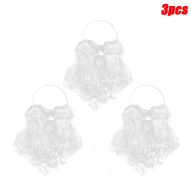 

Рождественская искусственная борода Санта-Клауса, белые усы, рождественский косплей, реквизит 2025, новогодние украшения для вечеринок, детские игрушки, подарки, сувениры 3pcs