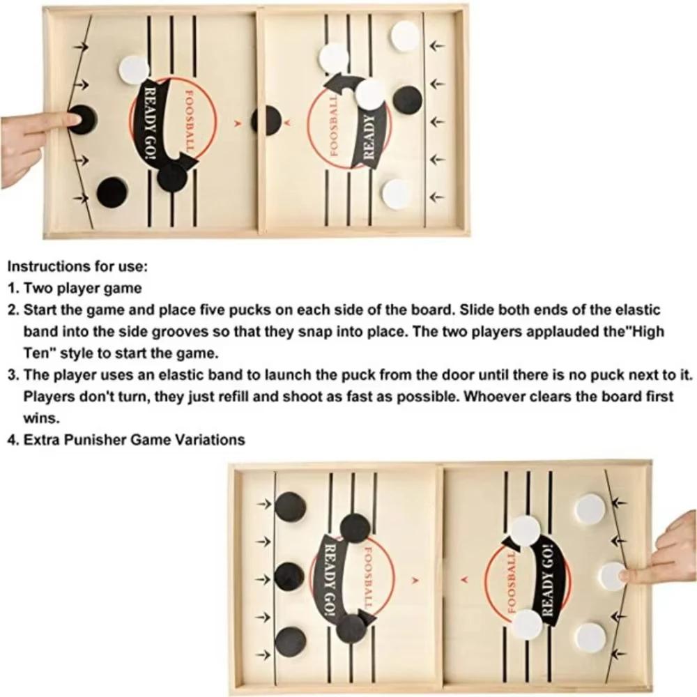 Catapult Chess Parent Child Interactive Entertaining Competitive Toy Wooden Billiard Board Game Foosball Winner Games Table Hockey Game