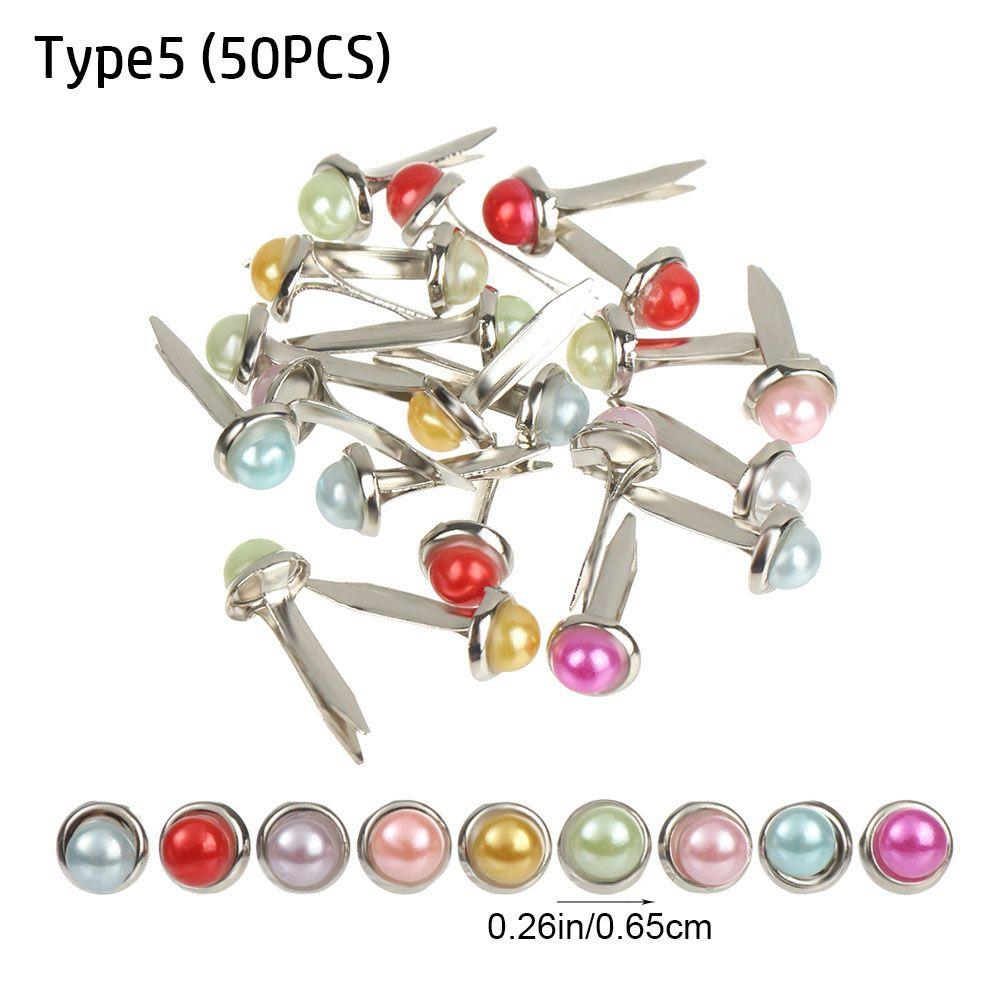 100Pcs Metal Brad Studs Spikes Plated Mini Brads Scrapbooking Embellishment Clasp Fastener DIY Photo Album Crafts Decoration