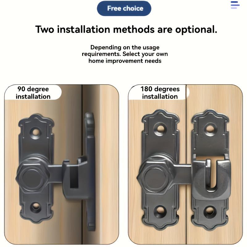 90 Degree Flip Lock, Home Thickened Aluminum Alloy Flip Latch - Sliding Barn Door Safety Lock, Main Door Bolt, No Power Required