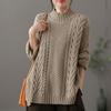 Plus Size Women's Autumn Winter Knitted Sweater Loose Half Turtleneck Loose Bottoming Shirt Pullovers