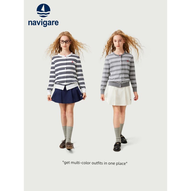 Navigare Italian Small Sailboat Sweater for Boys and Girls, 2026 Spring Knitwear Jacket and Inner Top