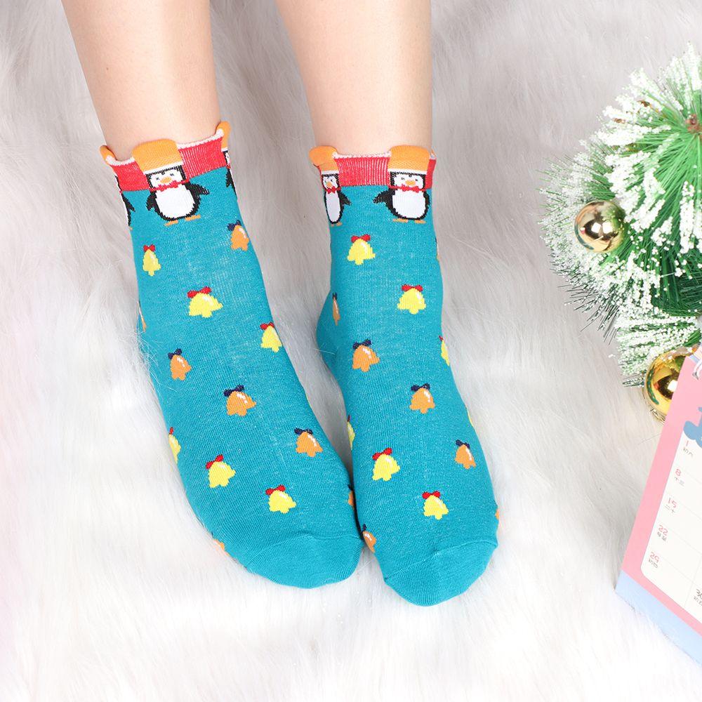 Women Multi-Color Xmas Gifts Winter Warm Stereoscopic Christmas Socks Cotton