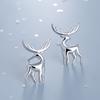 Stylish Jewelry Sterling Color Animals Deer Stud Earrings Modish Women Christmas Giveaway Present Pendientes Aretes De MujerFashion Stud