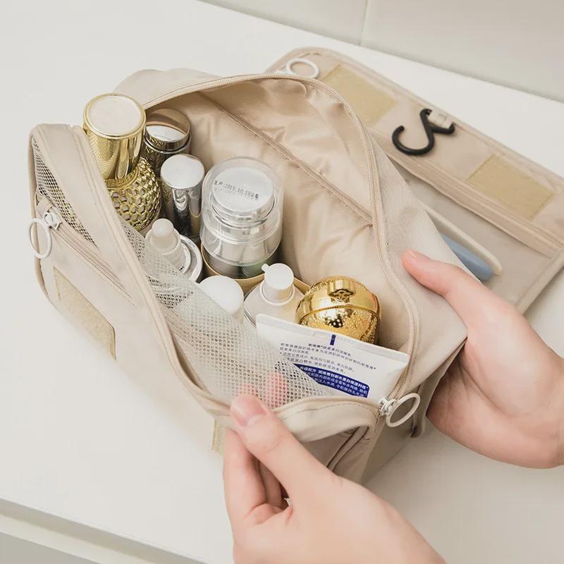Large Capacity Portable Toiletry Bag with Travel Hook and Stylish Design