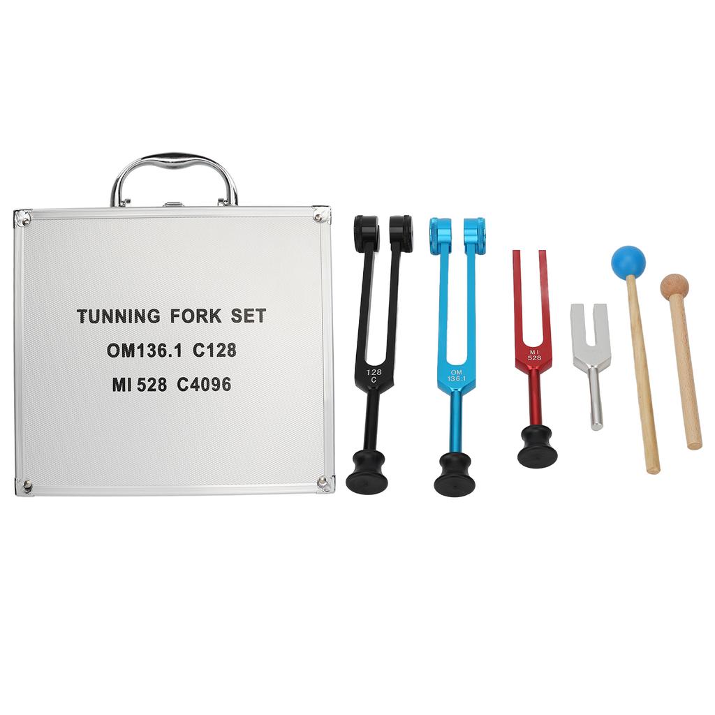 Tuning Fork Set C4096 Mi528 C128 OM136.1 Aluminum Alloy Tuning Fork for DNA Healing with Storage