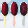 Luxury Gold And Silver Color Boar Bristle Paddle Hair Brush Oval Hair Brush
