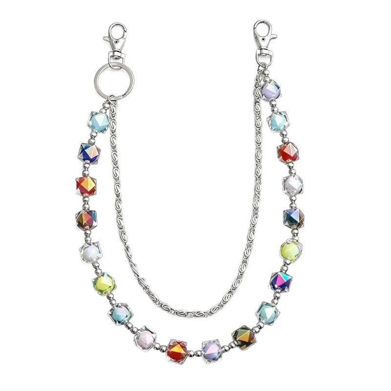 Color Dopamine Candy Color Waist Chain Macaron Color Pants Chain Trend Hip Hop Style Jeans Hanging Chain
