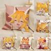 The Helpful Fox Senko San Cartoon Pillow Case Natural Linen Double-Sided Printing Sofa Home Decor Cushion Cover