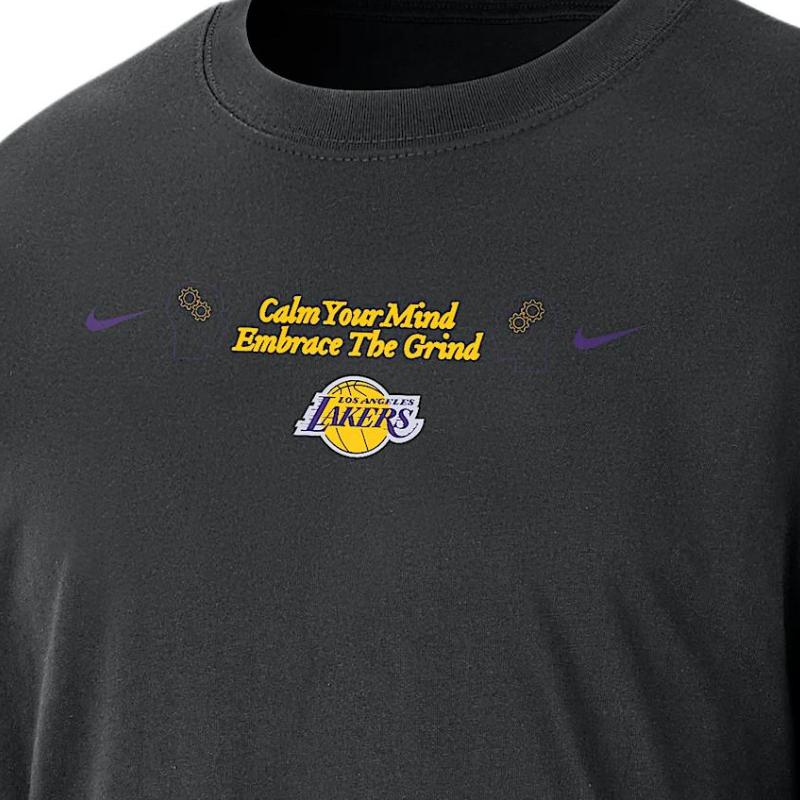 Nike X NBA Courtside Los Angeles Lakers Pullover Løstsittende Casual Langermet T-skjorte Herre T-skjorte Svart HQ0674-010