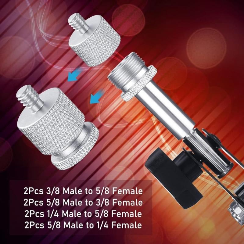 8Pcs Mic Stand Adapter Microphone Adapter for Camera Screw 1/4inch Male/Female to 5/8inch Female/Male Threaded