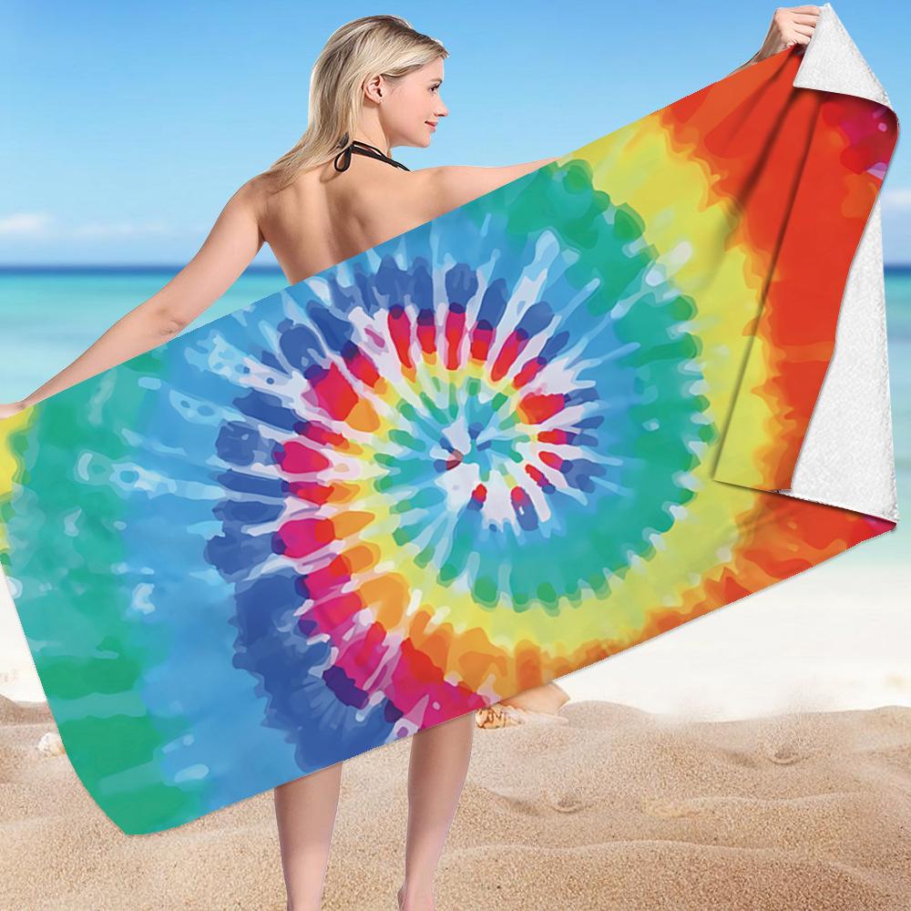 Mantra Beach Collection Digital-printed Polyester Superfine Fiber Double-sided Fleece Beach Vacation Bath Towel, Beach Towel