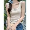 Pure Lustful Lace Bow Ice Silk Thin 2024 Summer New Vest Suspender Sweet Slimming Top