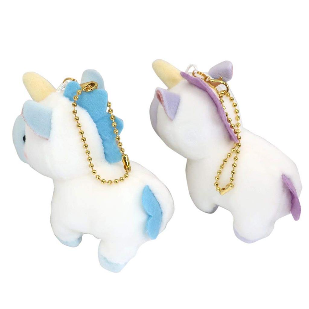 Unicorn Mascot Keychain [NicoNui Pair Plush Toy Ball Chain]  Set of 2