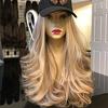 Women High Temperature Synthetic Lace Front Wigs Platinum Blonde Wig Long Curly Wave Wig Hair