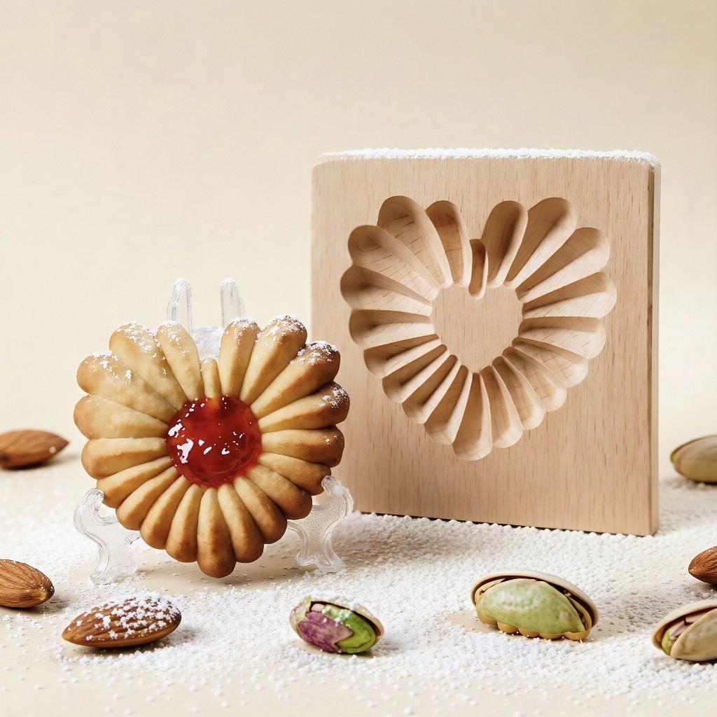 Wooden Gingerbread and Shortbread Cookie Mold Cutter