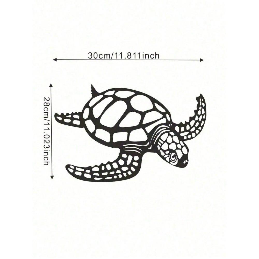 Coastal Sea Turtle Metal Wall Art, Hollow Ocean Decor for Living Room, Bedroom, Bathroom, Nautical Hanging, Boho Home Accents, Gift for Sea Lovers
