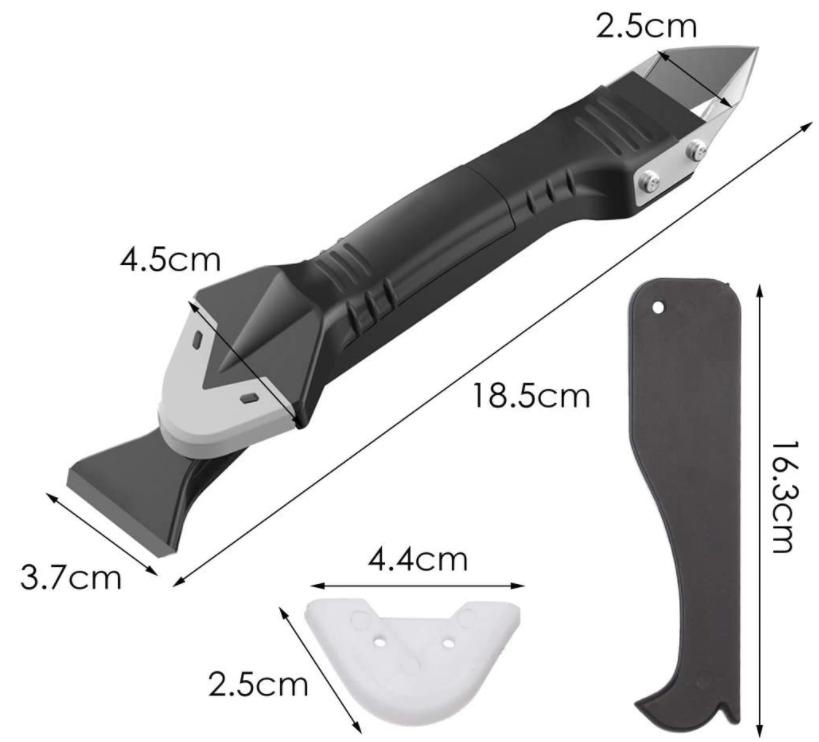 9 Pcs 3 In 1 Silicone Caulking Tools, Sealant Finishing Tool Grout Scraper Silicone Remover