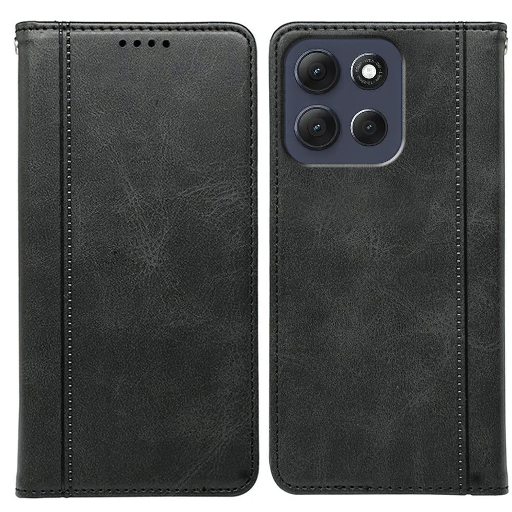 For Motorola Moto G86 5G Case Hidden Magnetic Closure Calf Texture Leather Phone Cover