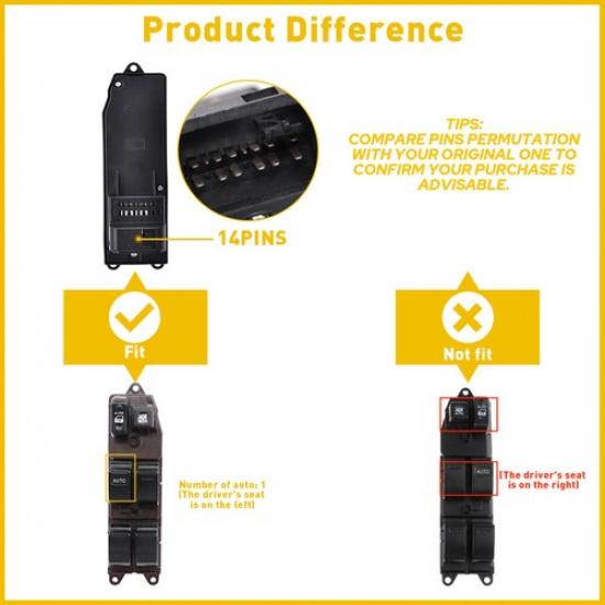 Electric Power Window Master Control Switch For 2002-2004 Toyota Camry LE SE EKK