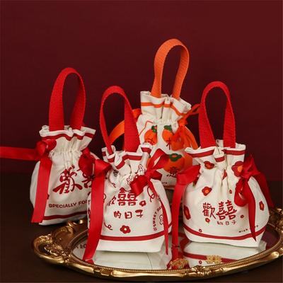 Chinesische Segens-Geschenktasche Neujahrs-Süßigkeitentasche Frühlingsfest Chinesische Segens-Kordelzugtasche Besondere Hochzeitsgeschenktasche Stofftasche