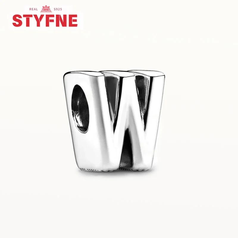 Silber 925 Alphabet-Anhänger A-Z 26 Buchstaben Feine Perlen für DIY Schmuckherstellung Geschenke für Frauen Armband