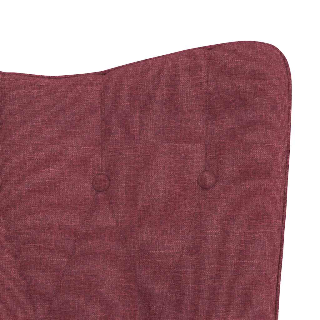 Rocking Chair with Ottoman Fabric Burgundy